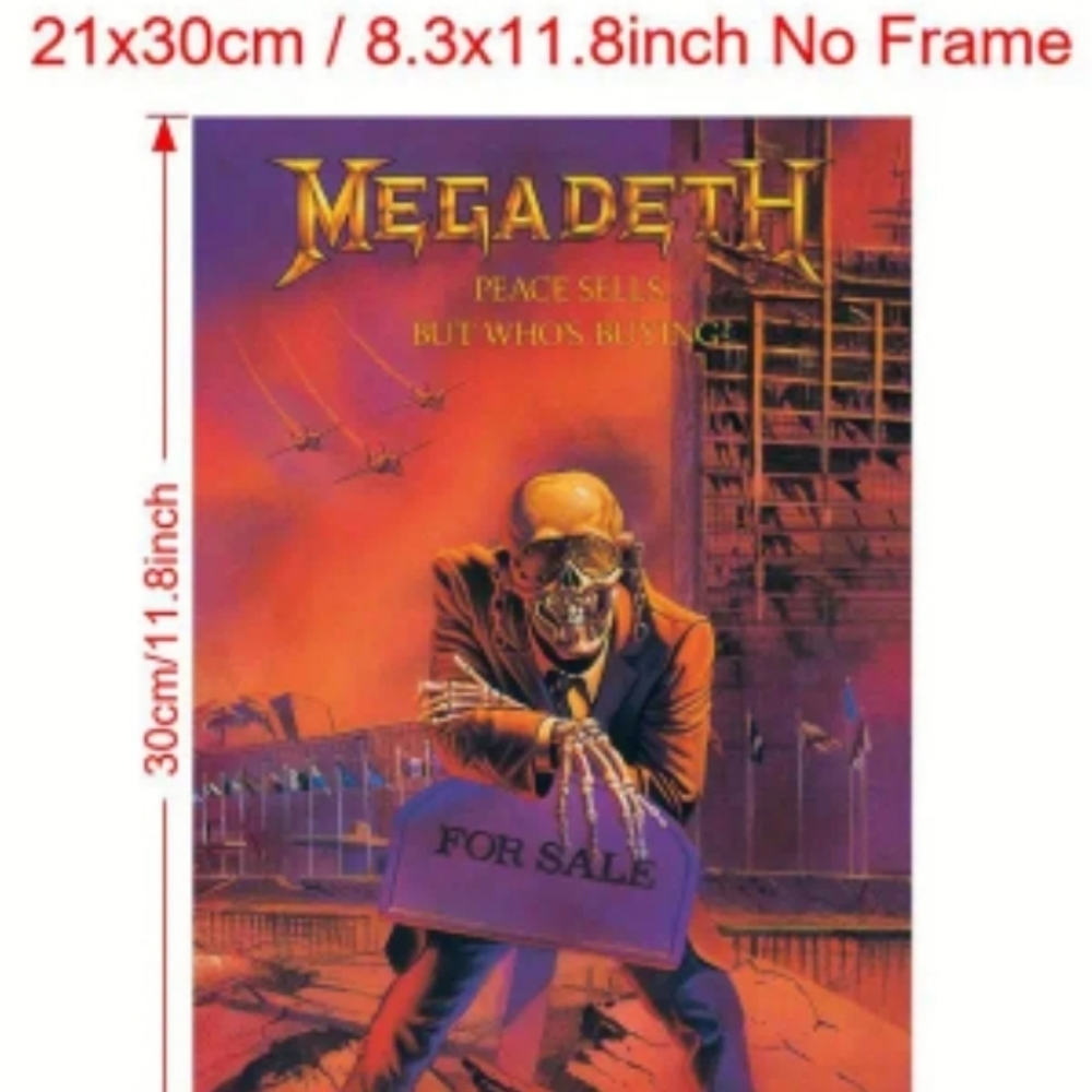 MEGADETH PEACE SELLS... BUT WHO'S BUYING ☆1986 Album Cover☆Canvas Mini-Poster